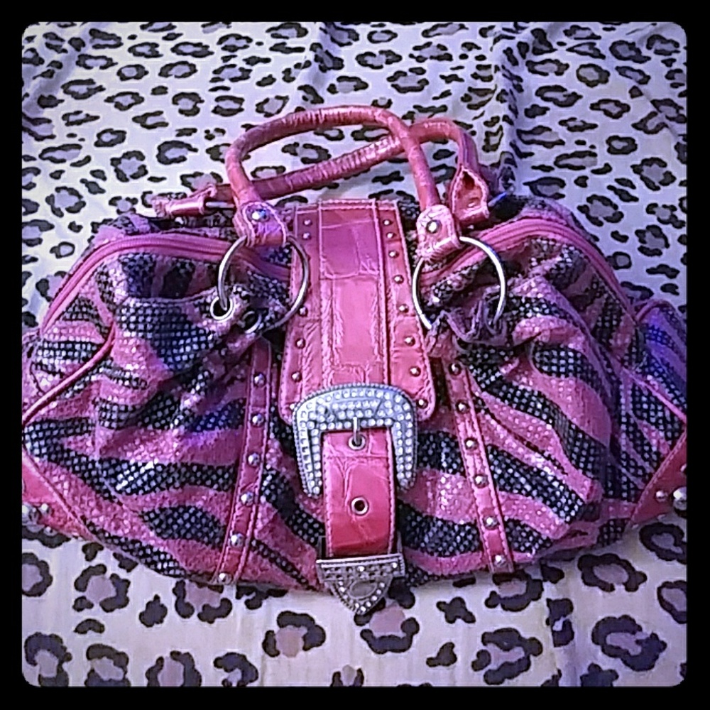 ❄Lrg. Pink Zebra Rhinestone✨👜